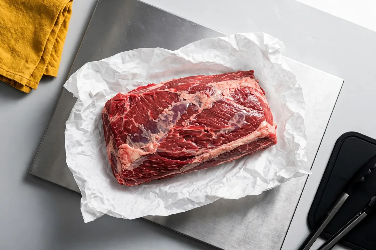 A raw brisket