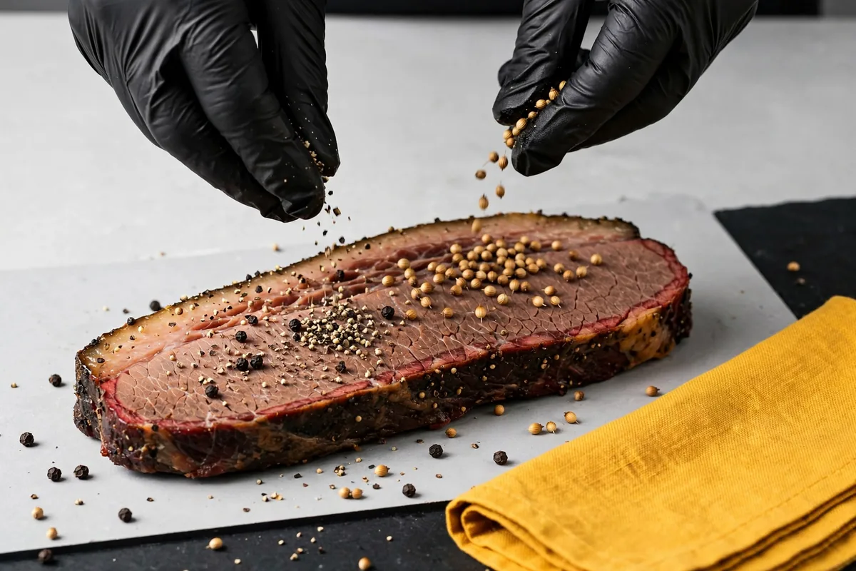 A peppered brisket