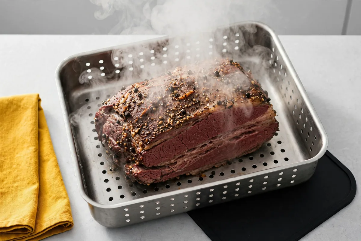 Steaming pastrami