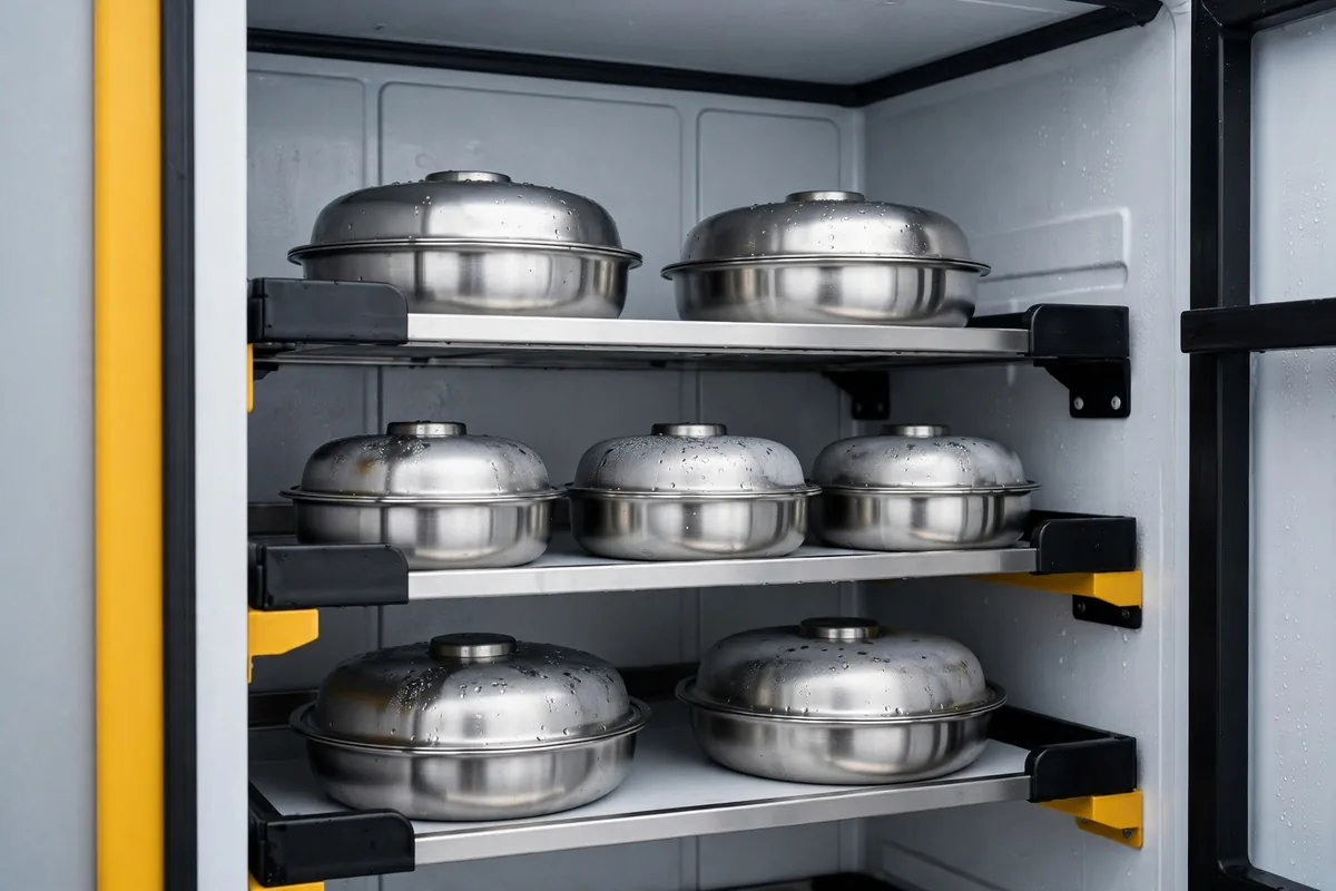 A walk-in cooler