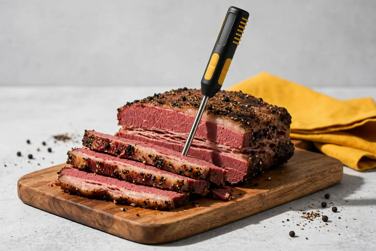 A thermometer in pastrami