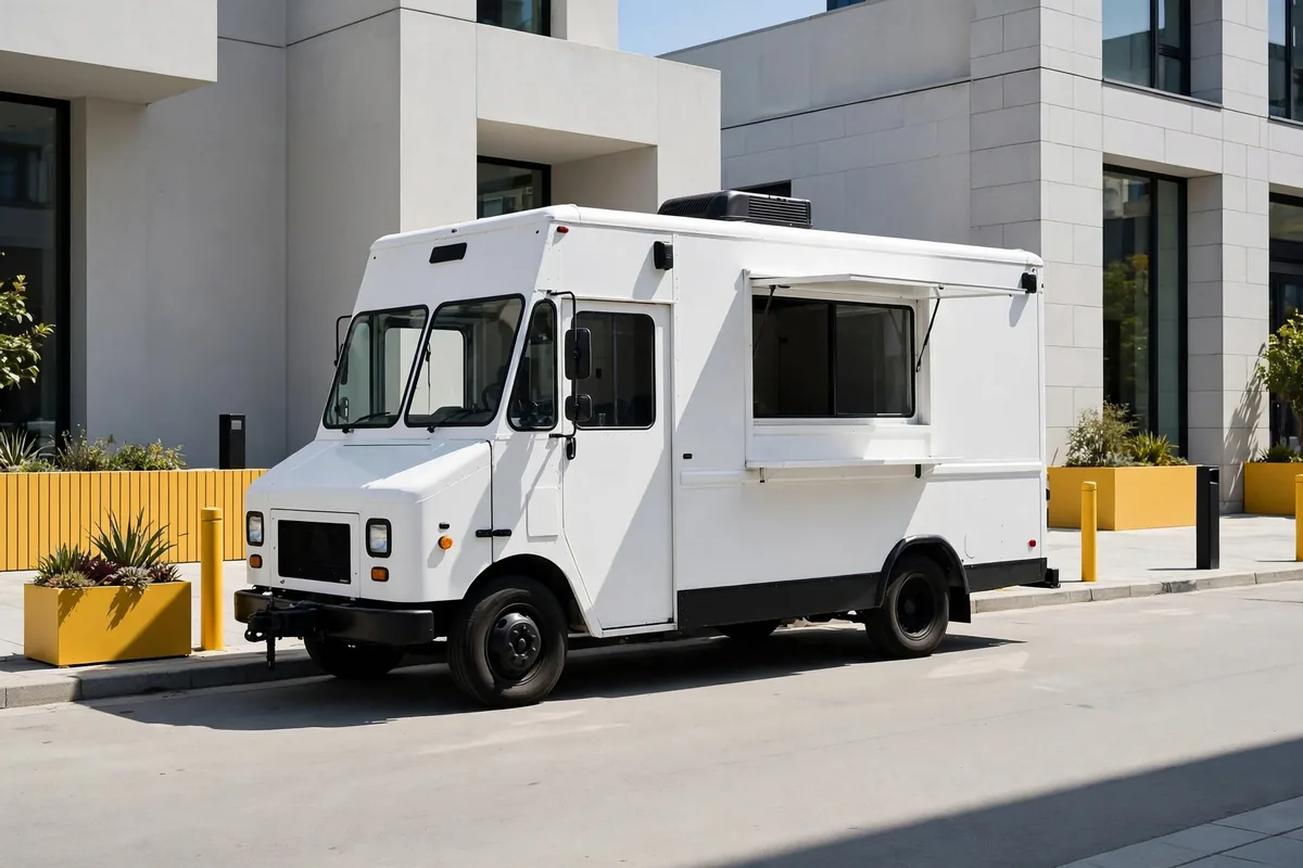 A plain food truck