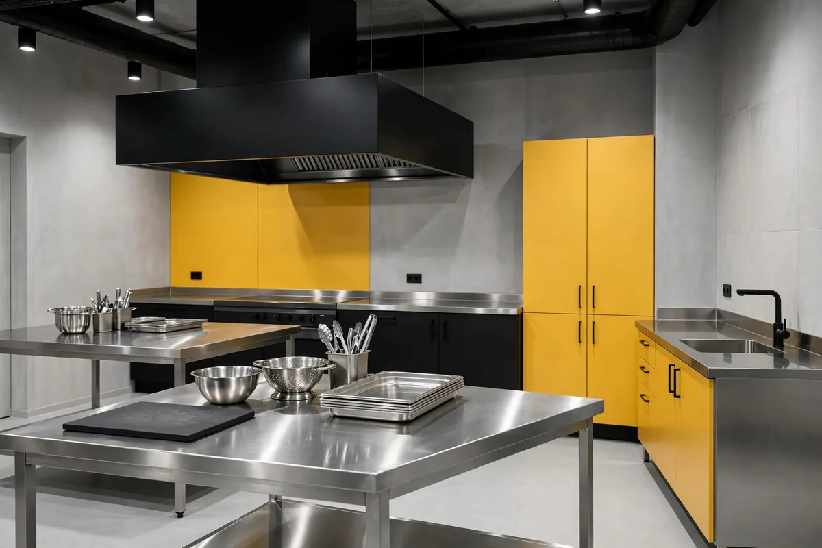 A commercial kitchen