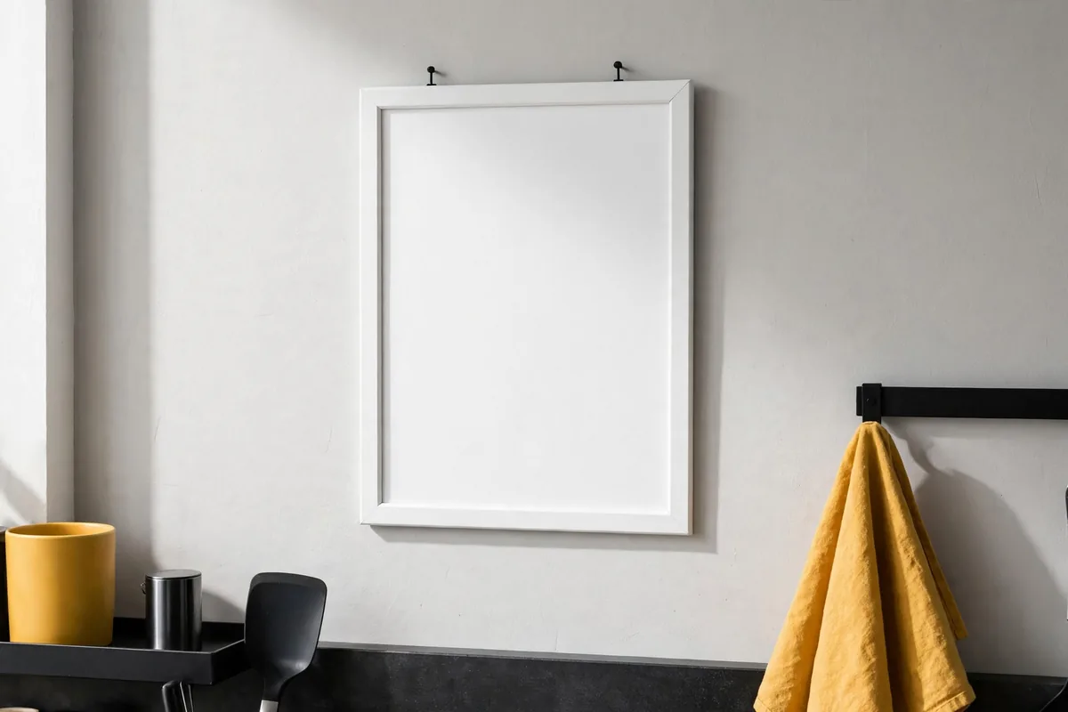 A blank notice frame