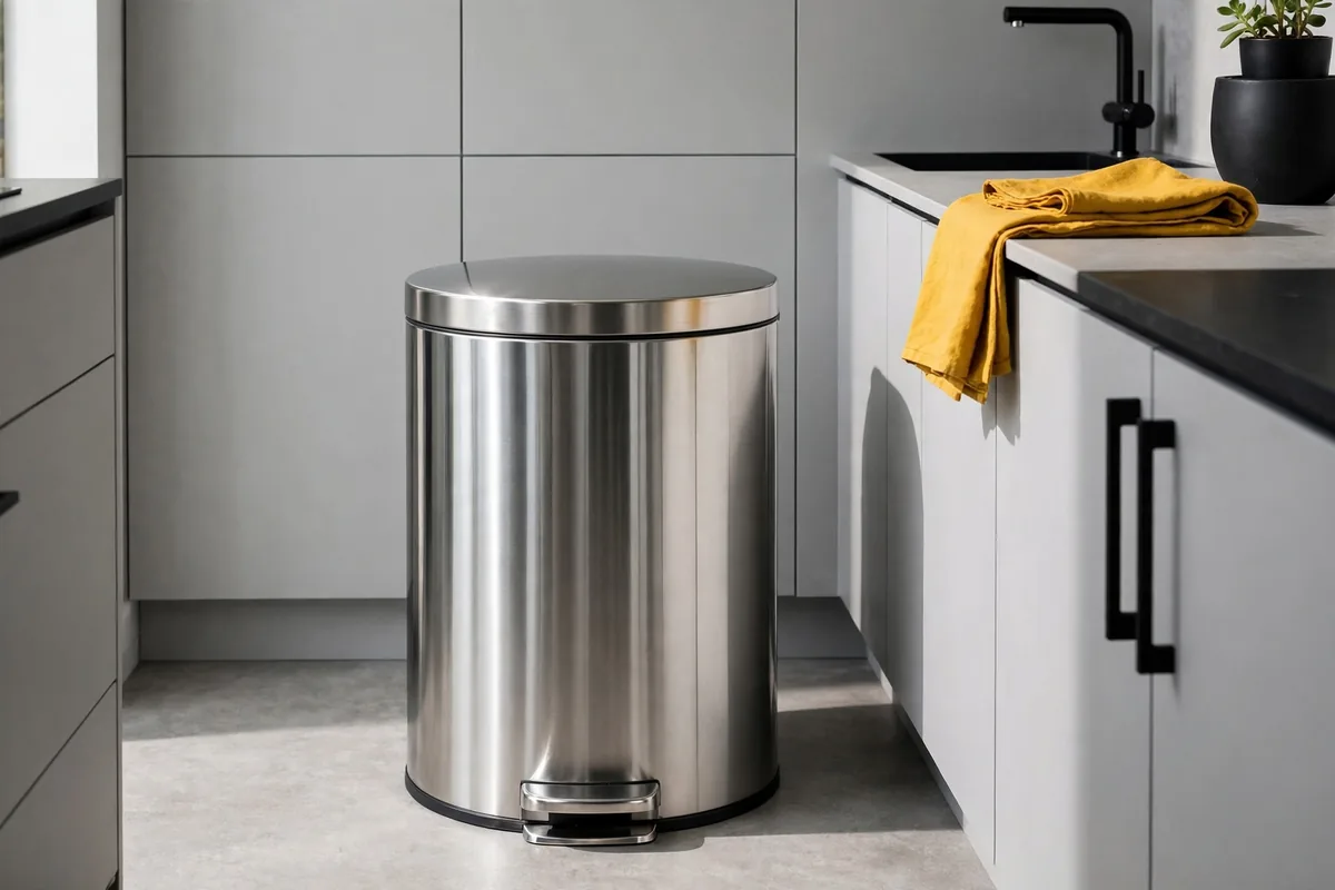 A lidded bin