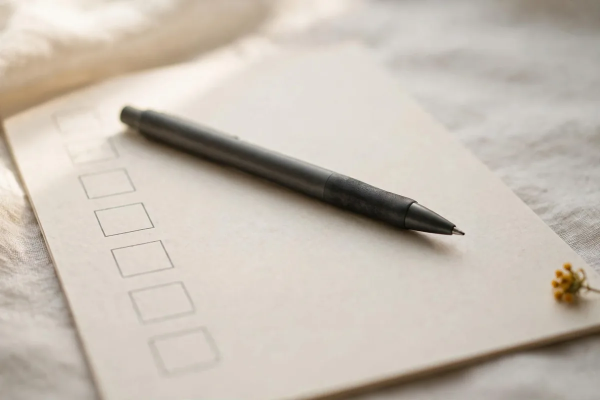 A pen over a checklist